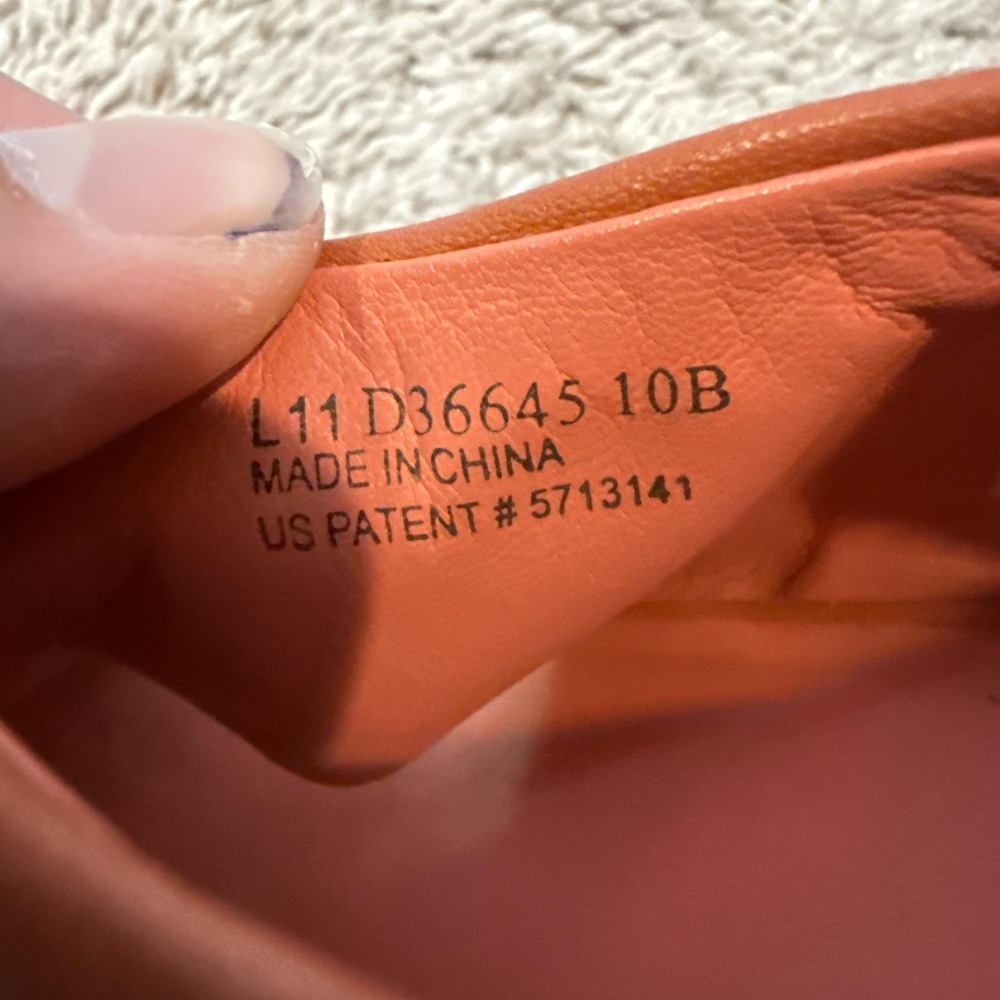 Cole Haan Sandals Shoes Womens Size 10 Orange Leather Wedge Zip Strappy Comfort - Picture 9 of 10